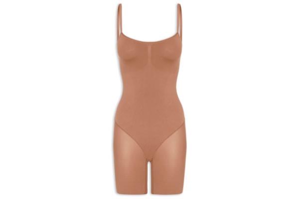 Body Feminino Com Bermuda Modelador Fit Shape - Marrom