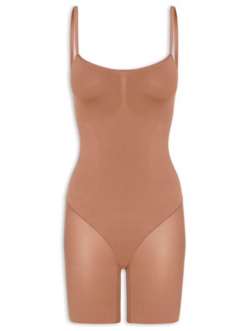 Body Feminino Com Bermuda Modelador Fit Shape – Marrom