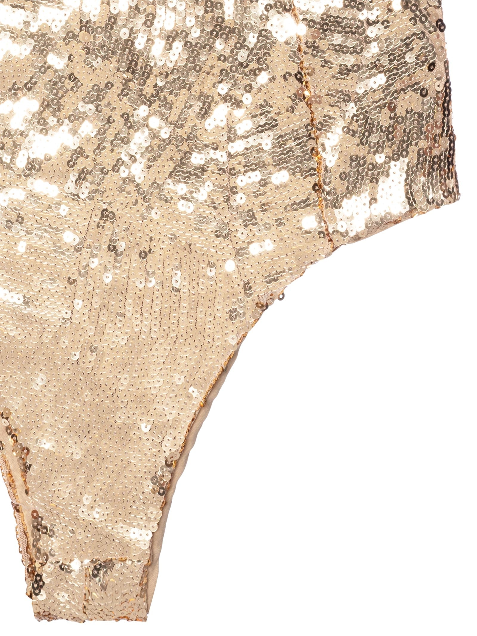 Body Feminino Com Decote Profundo Em Paetê Dourado '2Essential