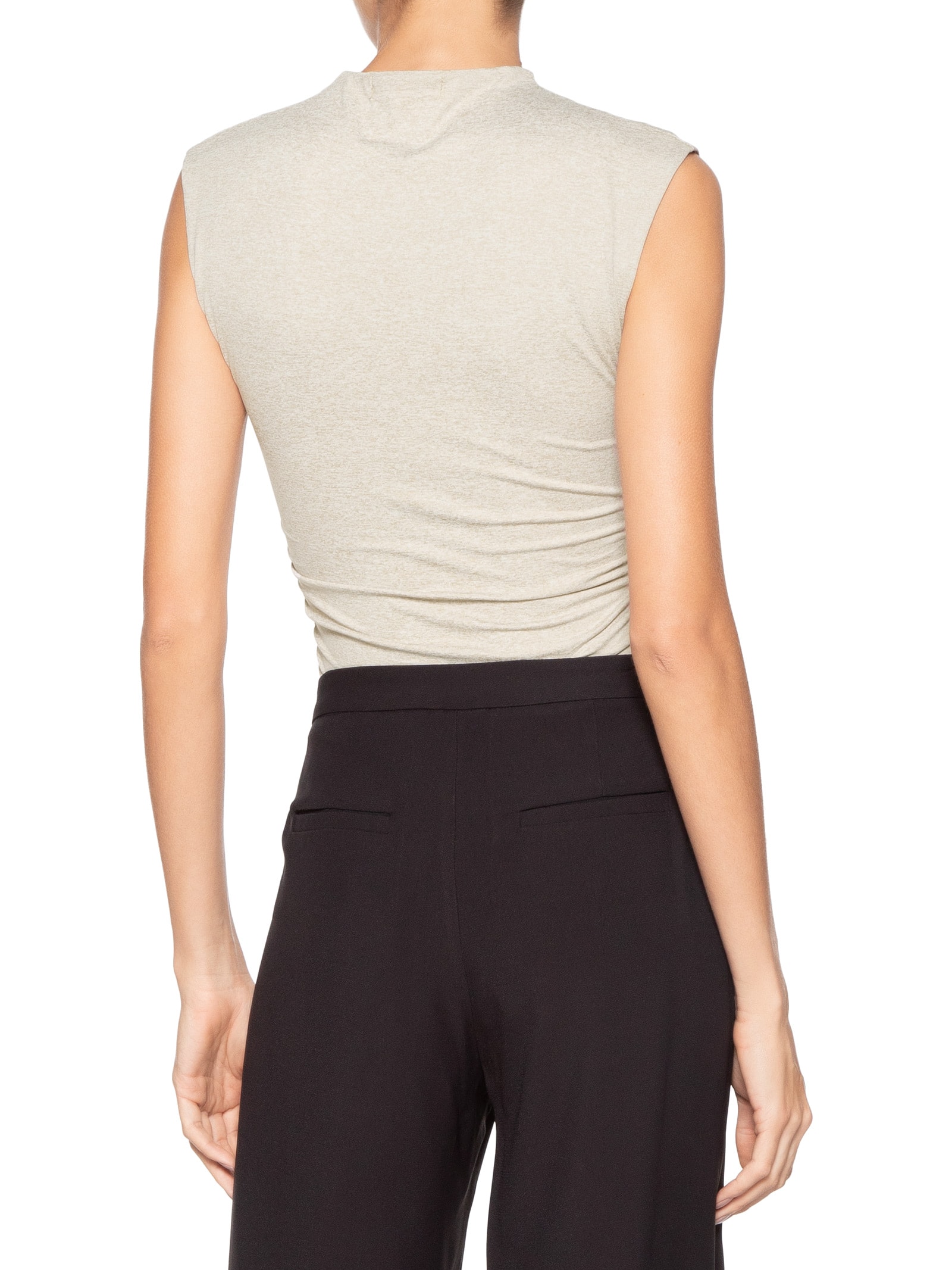 Body Feminino Com Drapeados Bege '2Essential