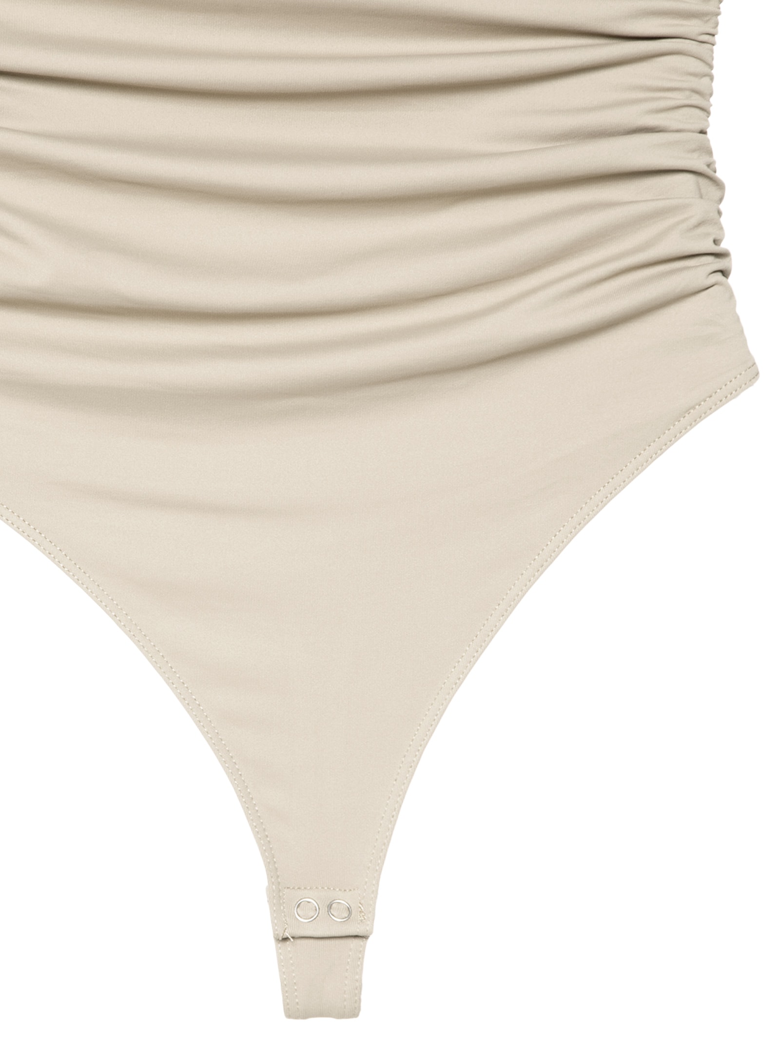 Body Feminino Com Drapeados Bege '2Essential