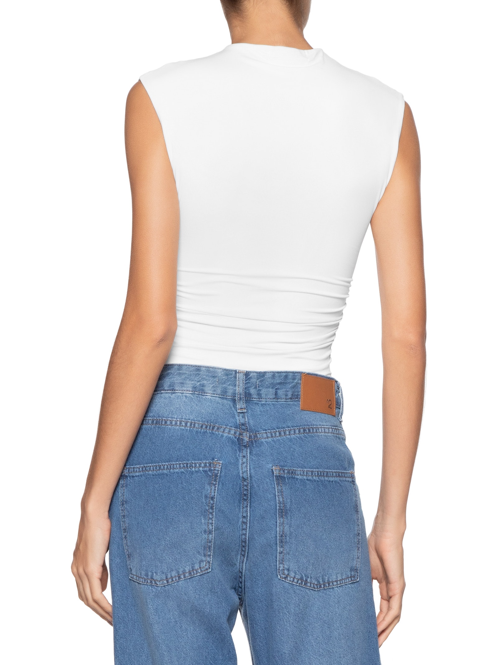 Body Feminino Com Drapeados Branco '2Essential