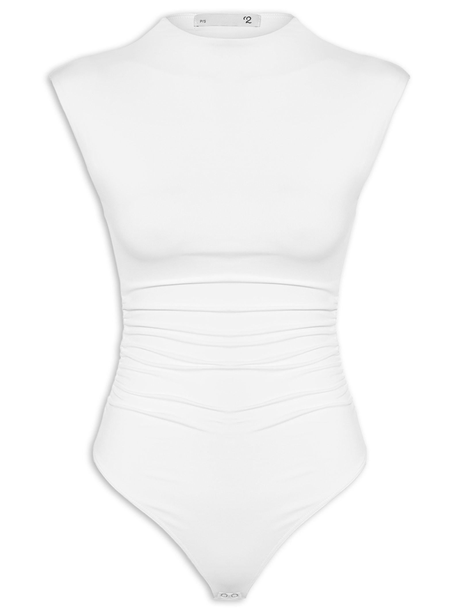 Body Feminino Com Drapeados Branco '2Essential