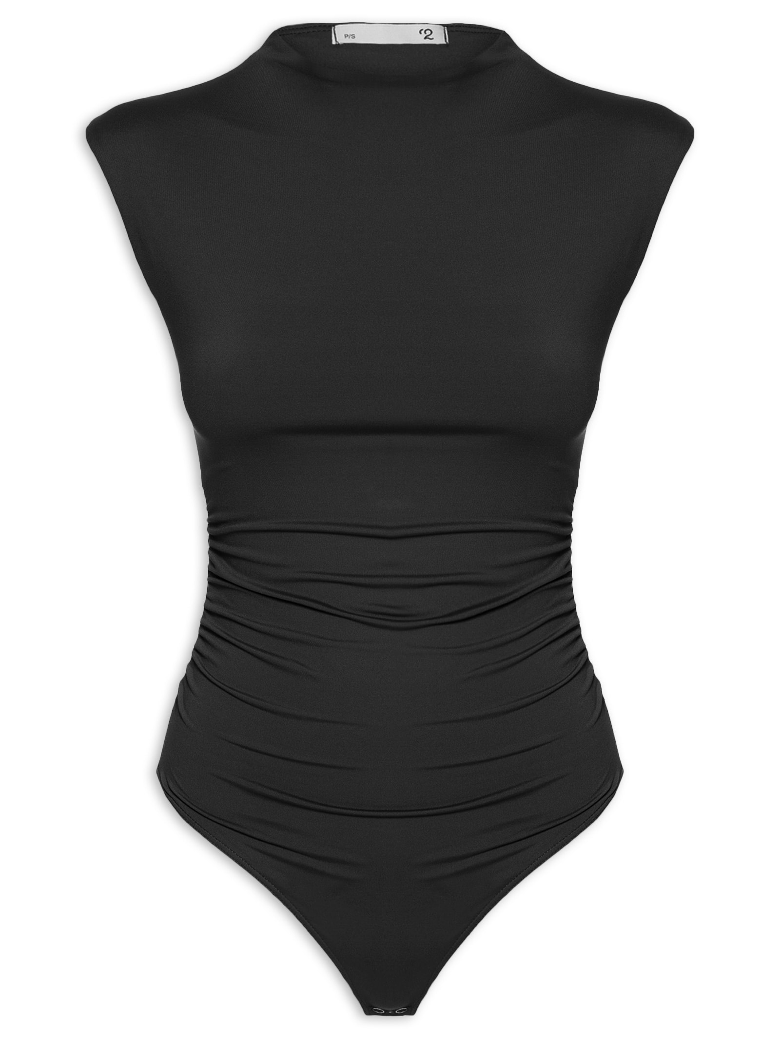 Body Feminino Com Drapeados Preto '2Essential