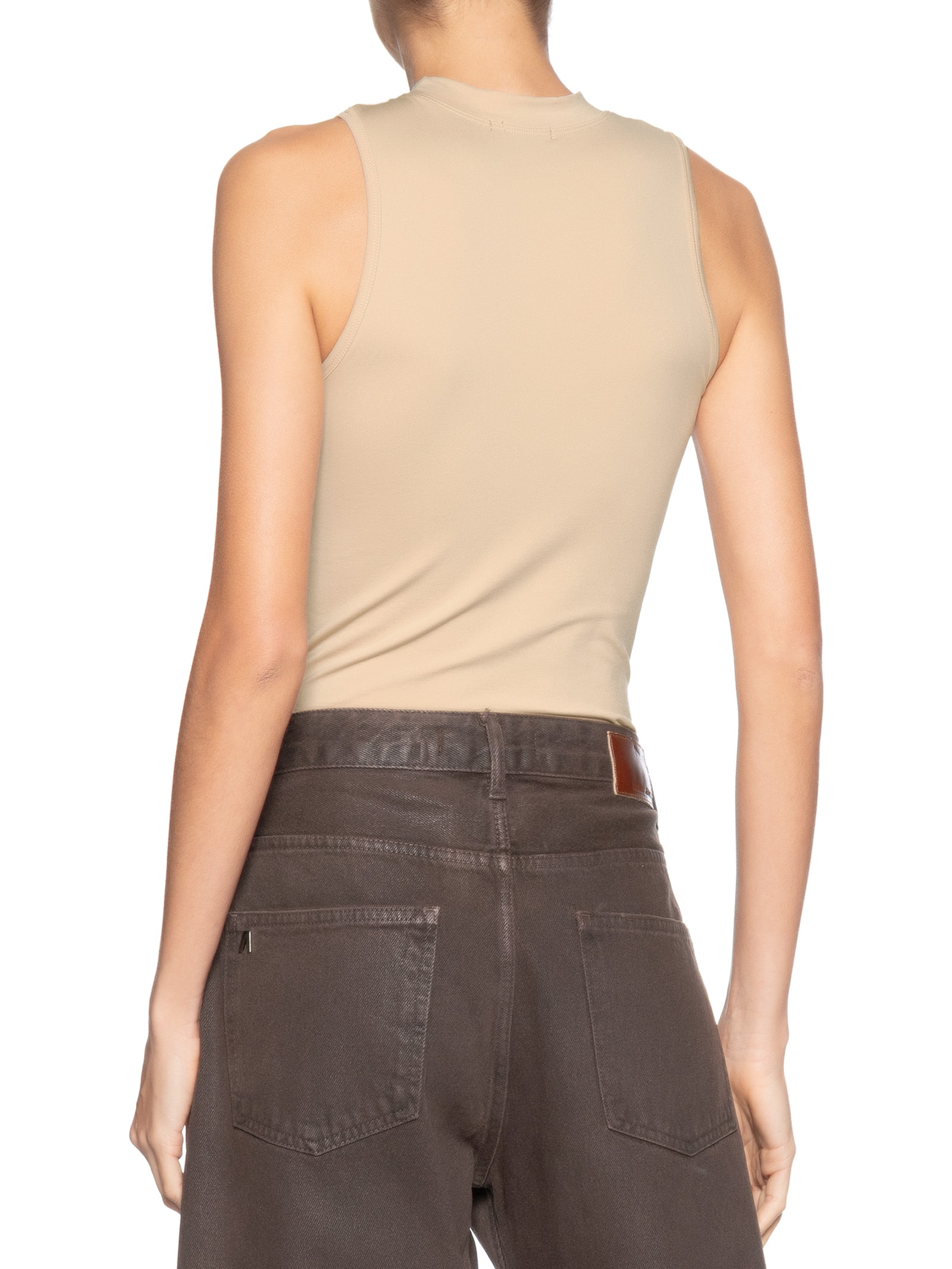 Body Feminino Comfy Em Malha Bege Basiq