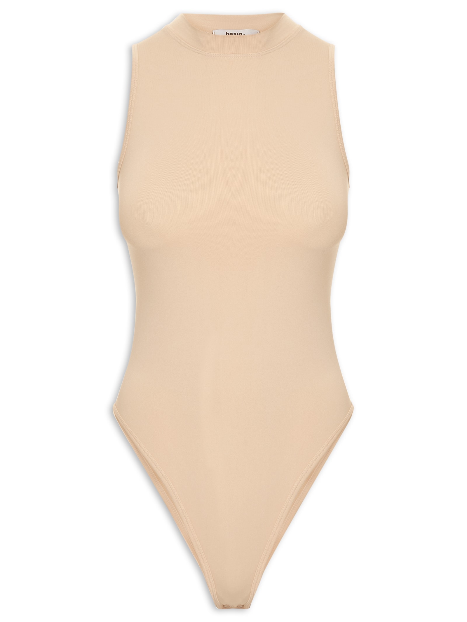 Body Feminino Comfy Em Malha Bege Basiq
