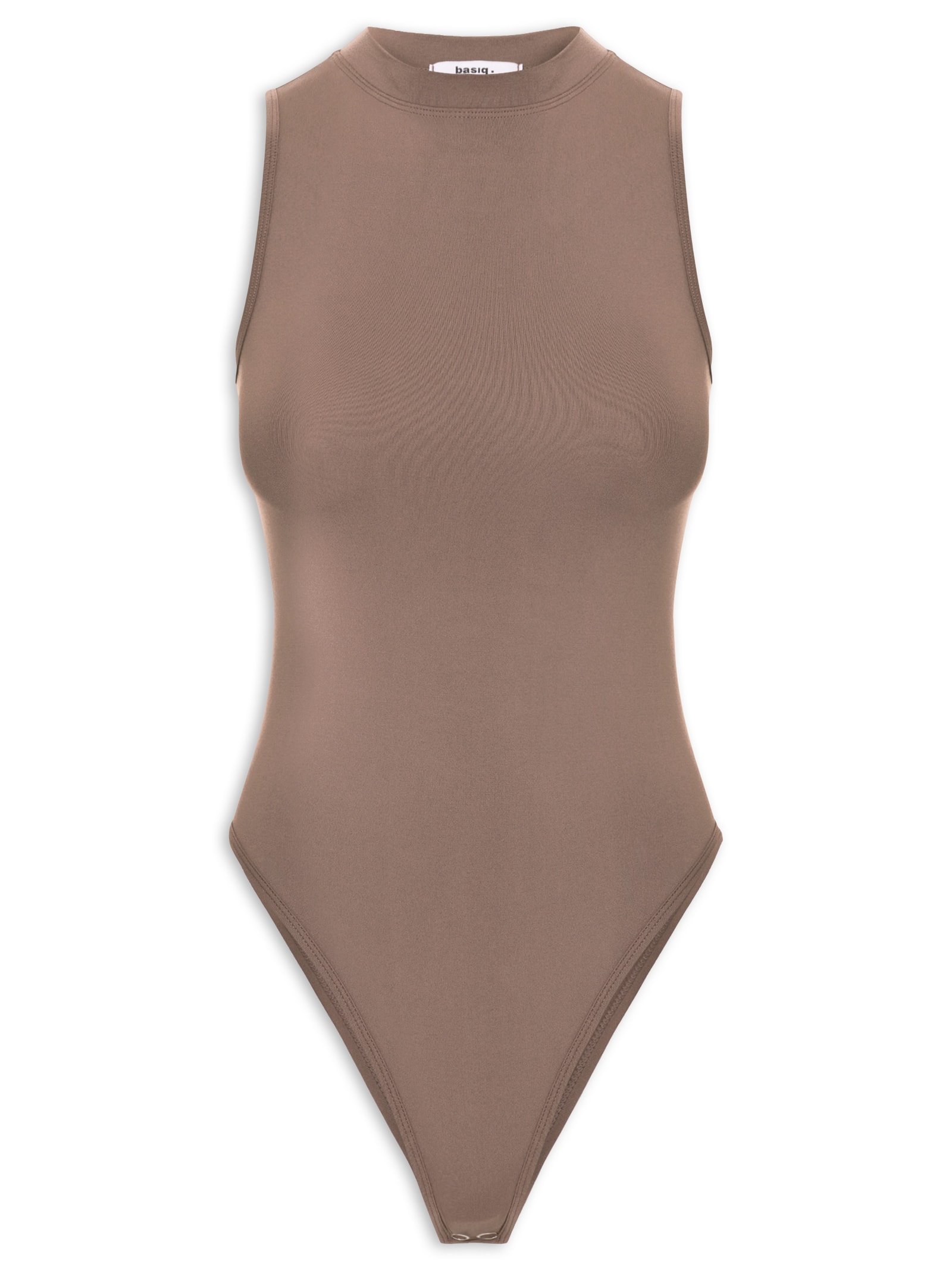 Body Feminino Comfy Em Malha Marrom Basiq