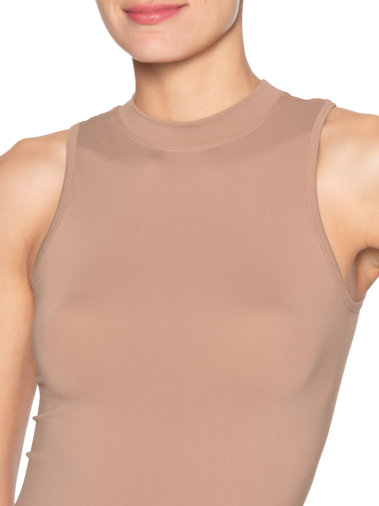 Body Feminino Comfy Em Malha Marrom Basiq