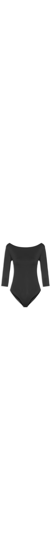 Body Feminino Decote Canoa Manga Três Quartos - Preto