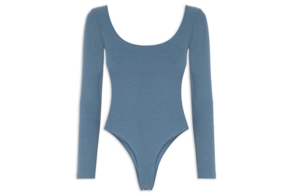 Body Feminino Decote Em U - Azul