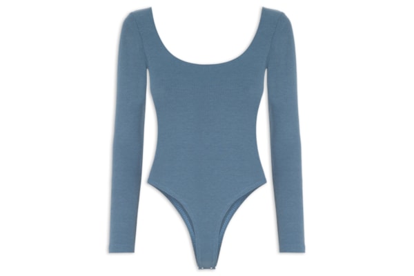 Body Feminino Decote Em U - Azul
