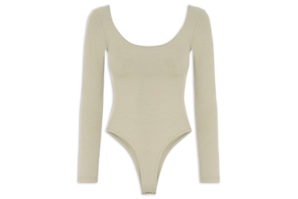 Body Feminino Decote Em U - Bege