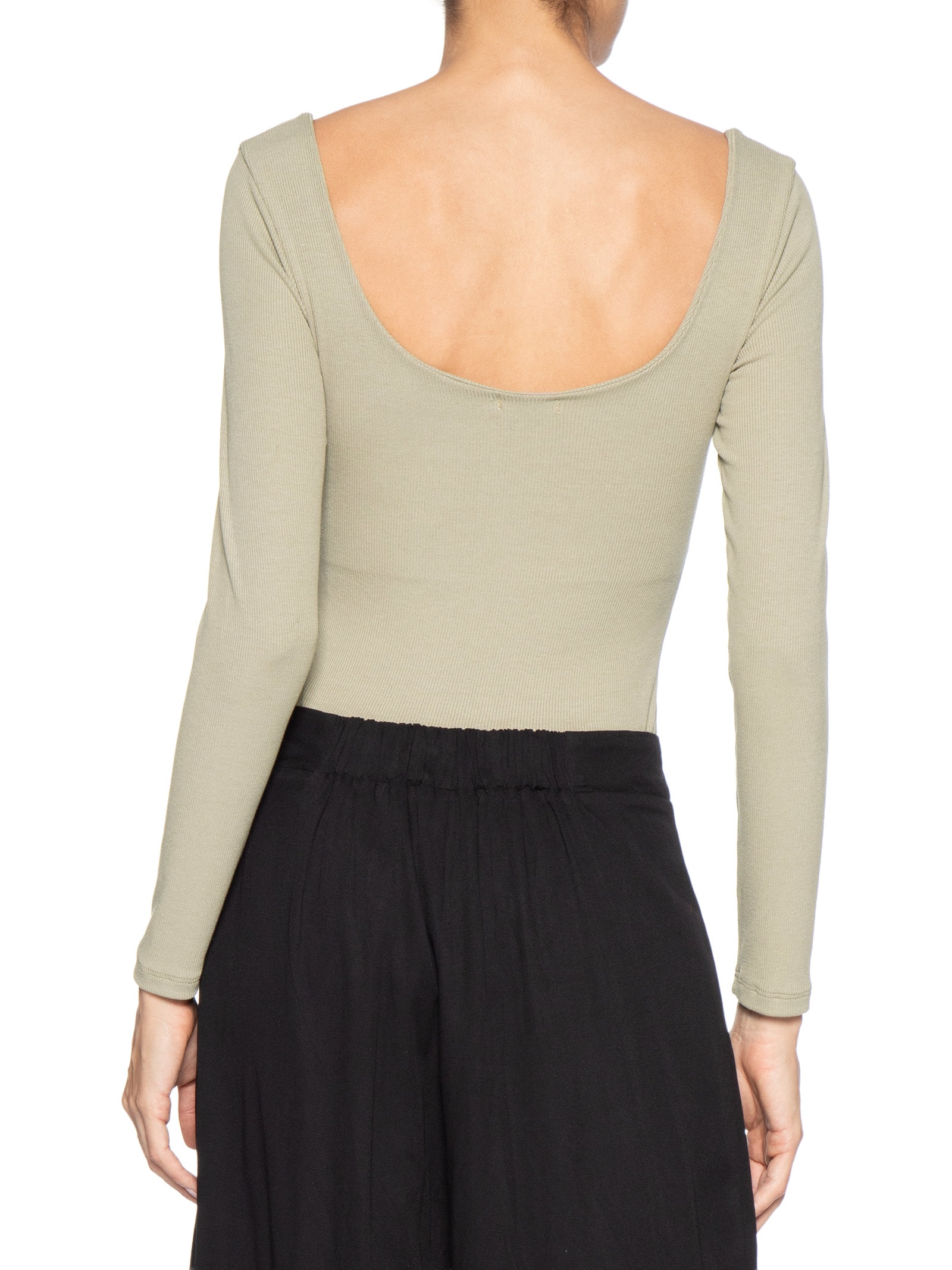 Body Feminino Decote Em U Bege Basiq