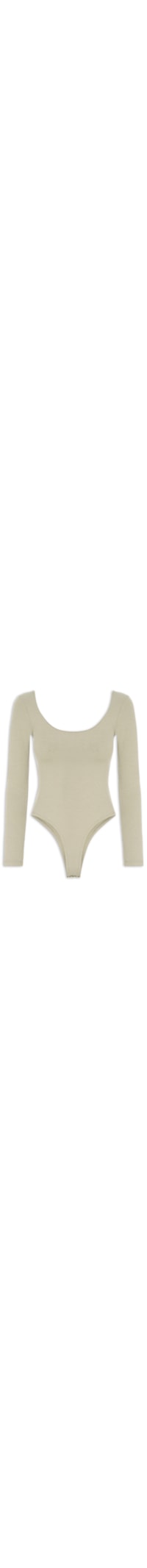 Body Feminino Decote Em U - Bege