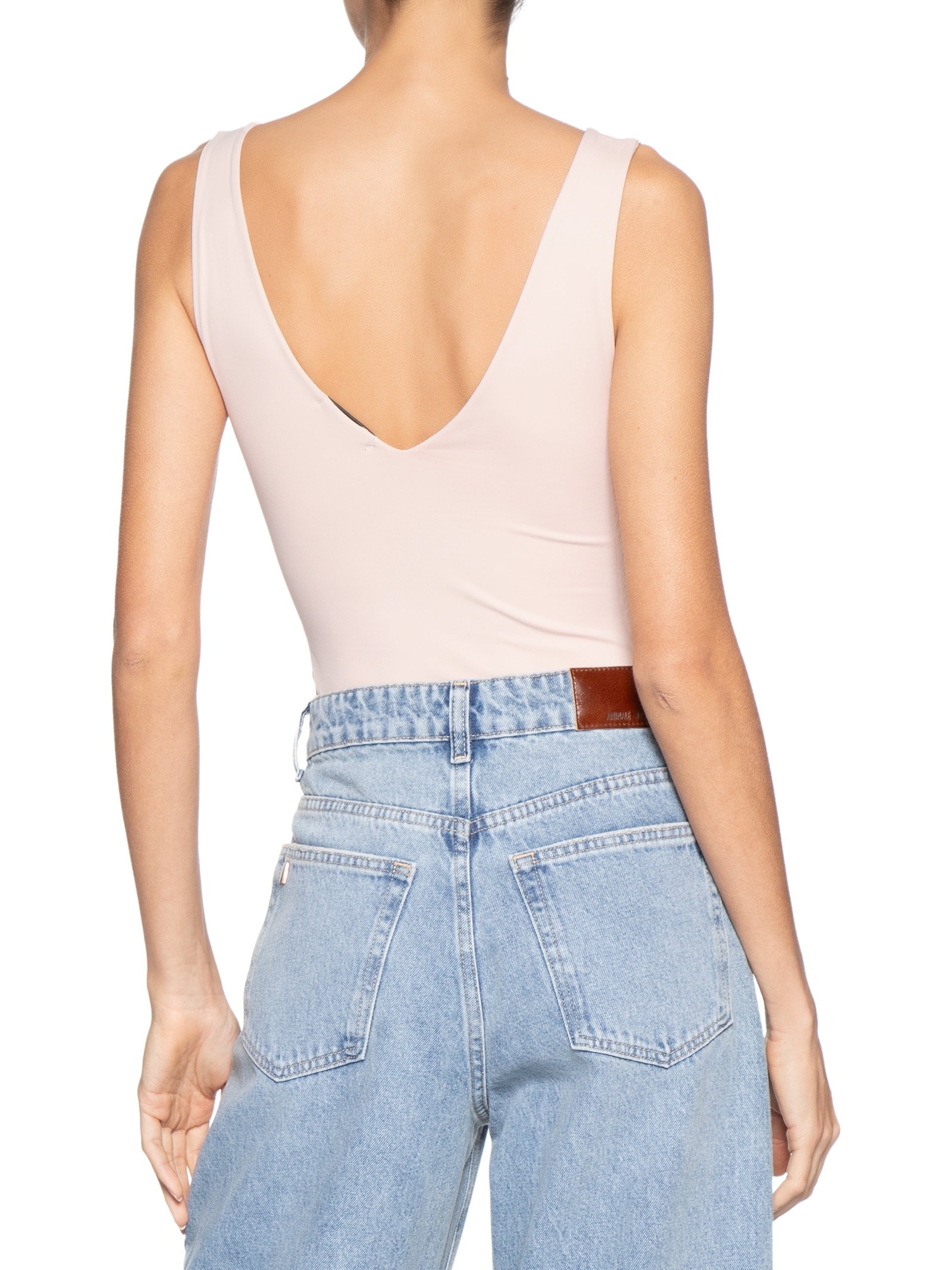 Body Feminino Decote em U Bege Basiq