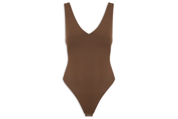 Body Feminino Decote em U - Marrom