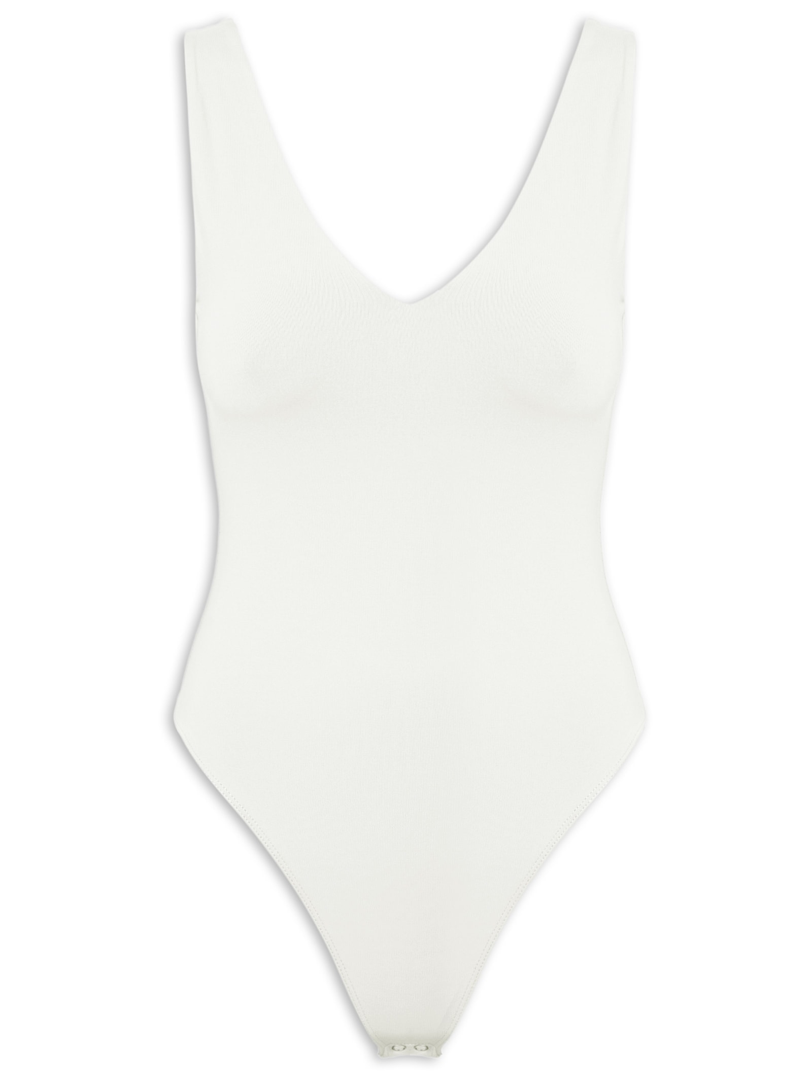 Body Feminino Decote em U Off White Basiq