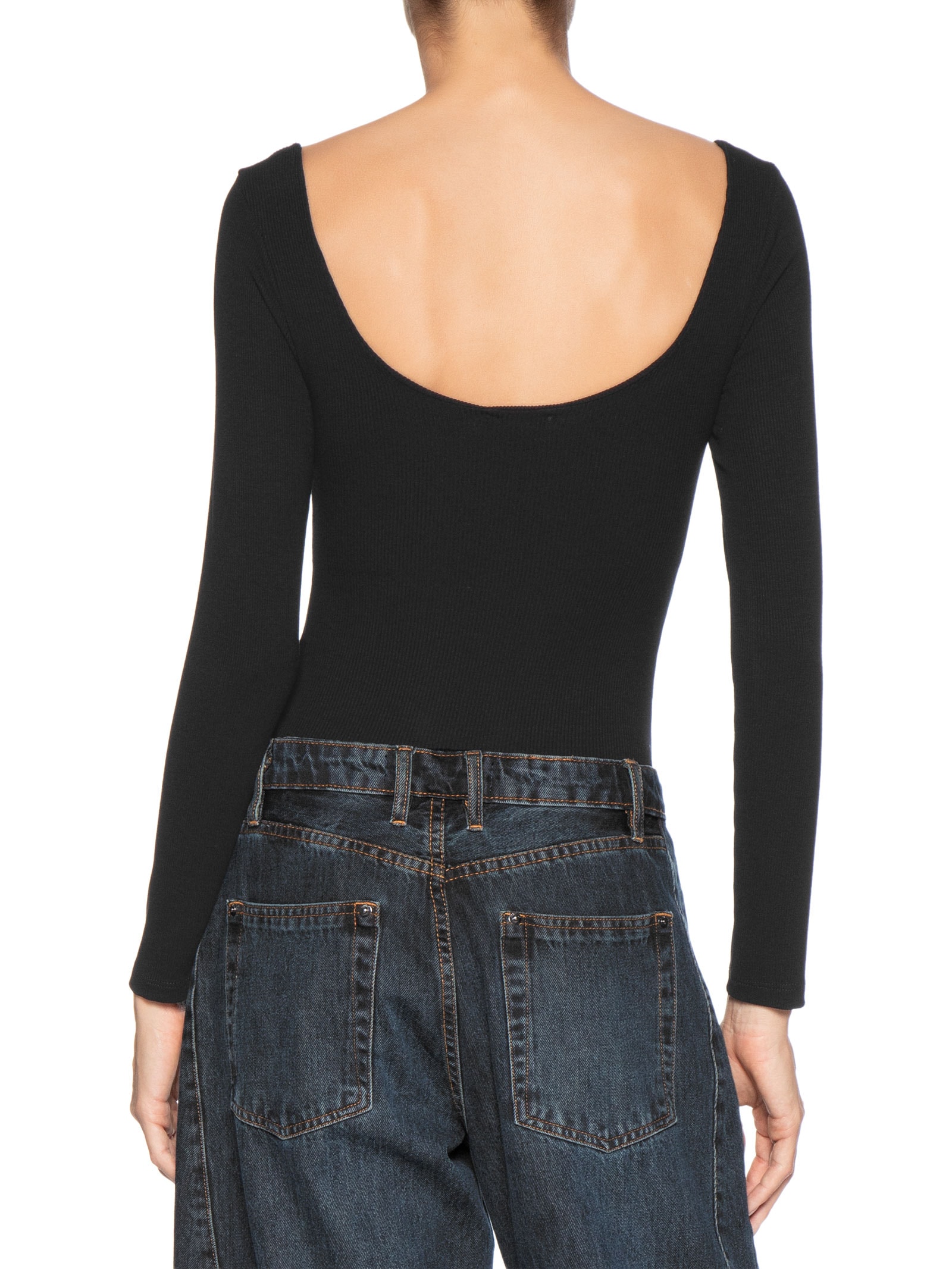 Body Feminino Decote Em U Preto Basiq