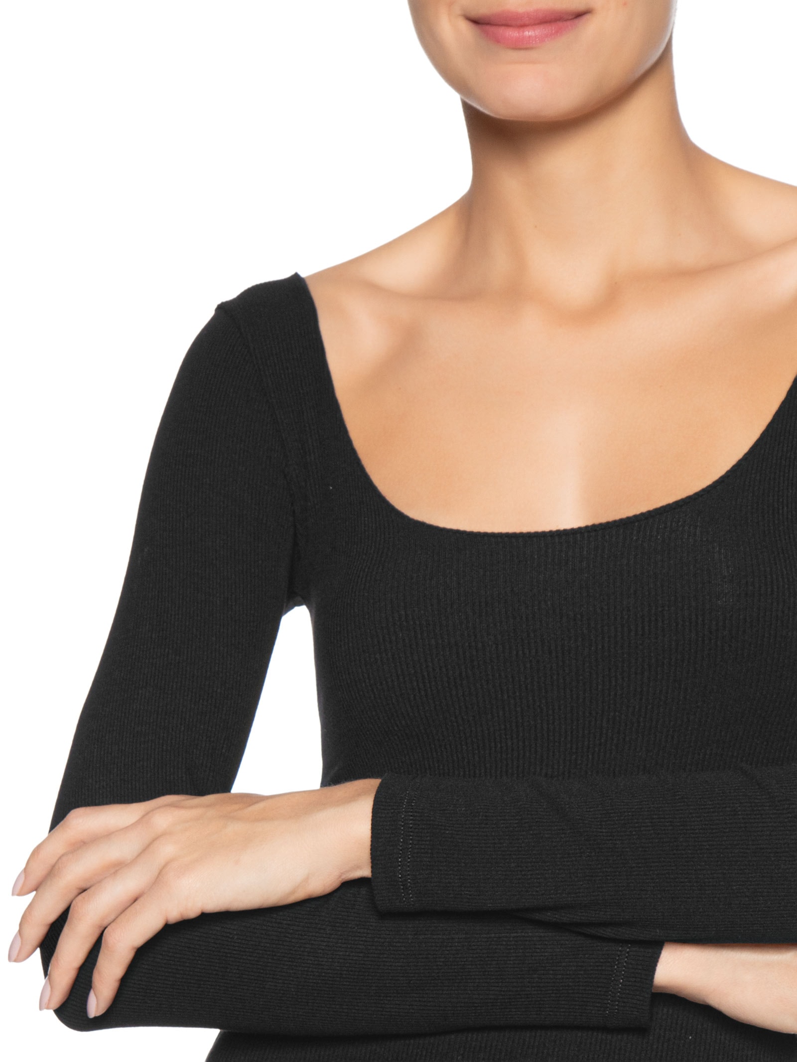 Body Feminino Decote Em U Preto Basiq