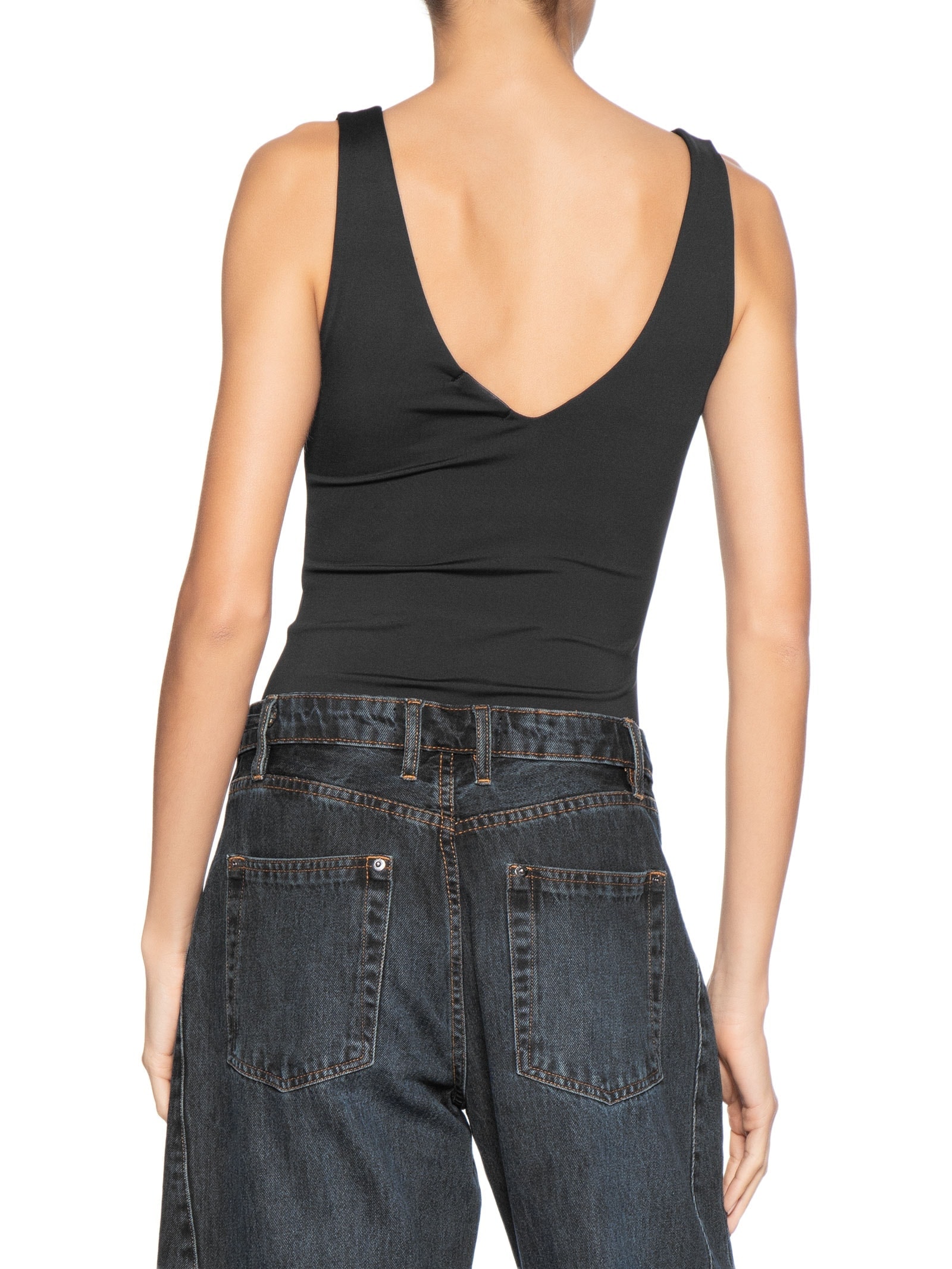 Body Feminino Decote em U Preto Basiq