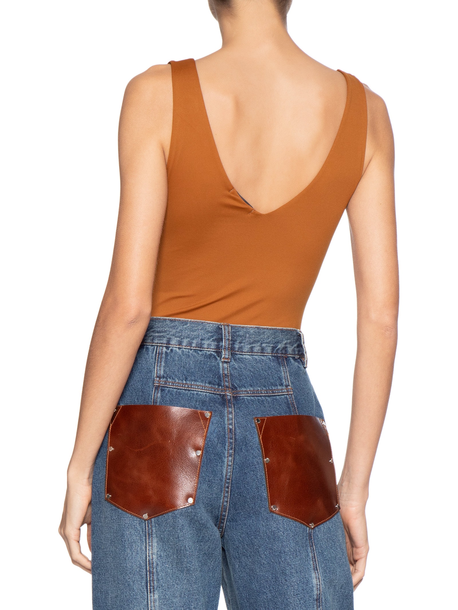 Body Feminino Decote em U – Marrom Basiq