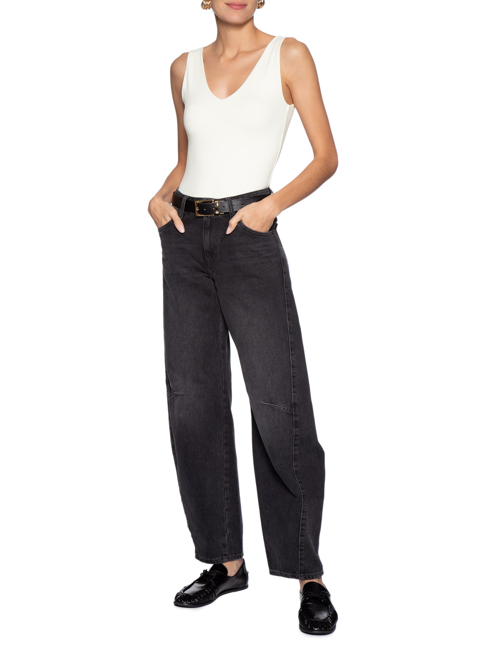 Body Feminino Decote em U – Off White Basiq