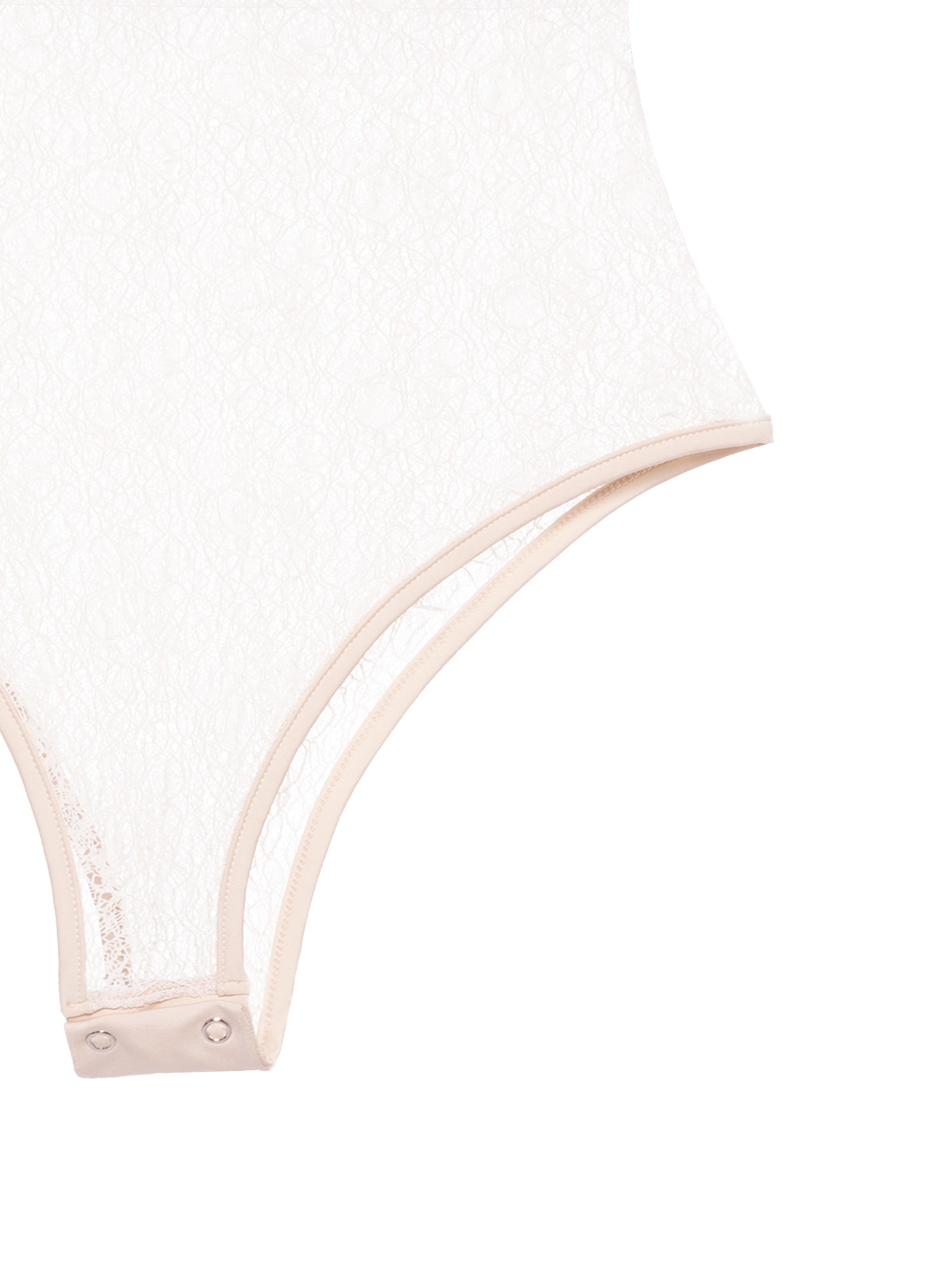 Body Feminino Decote Redondo Em Renda Bege '2Essential