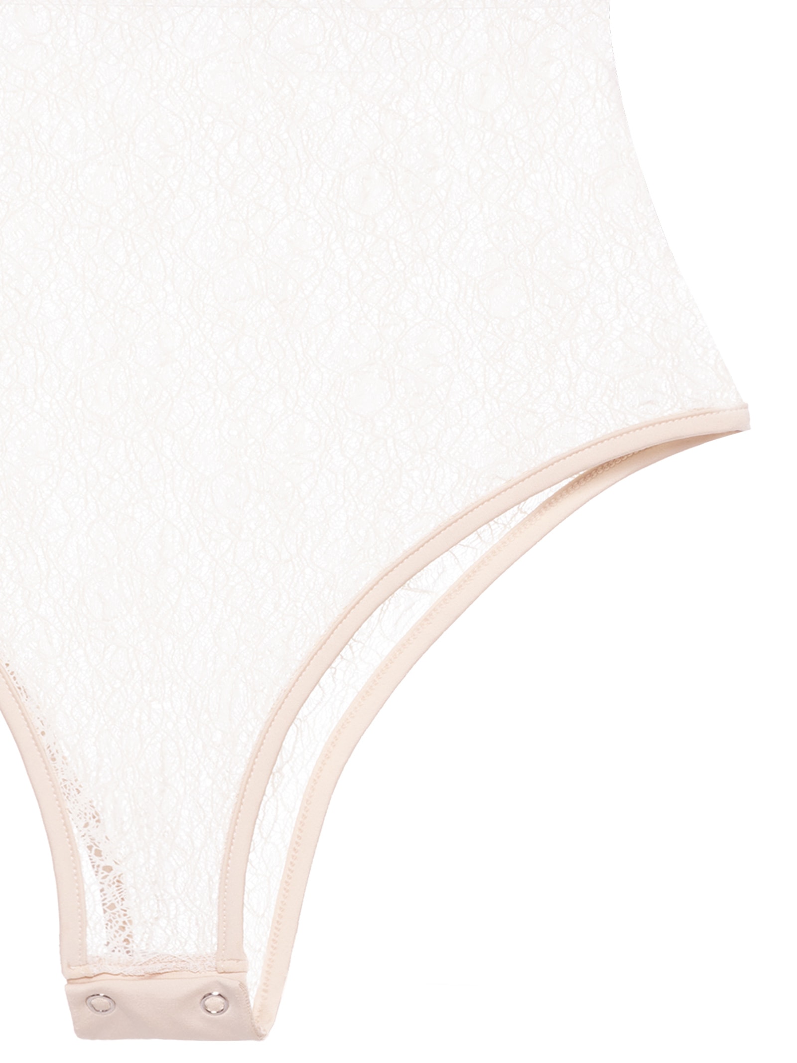 Body Feminino Decote Redondo Em Renda Bege '2Essential