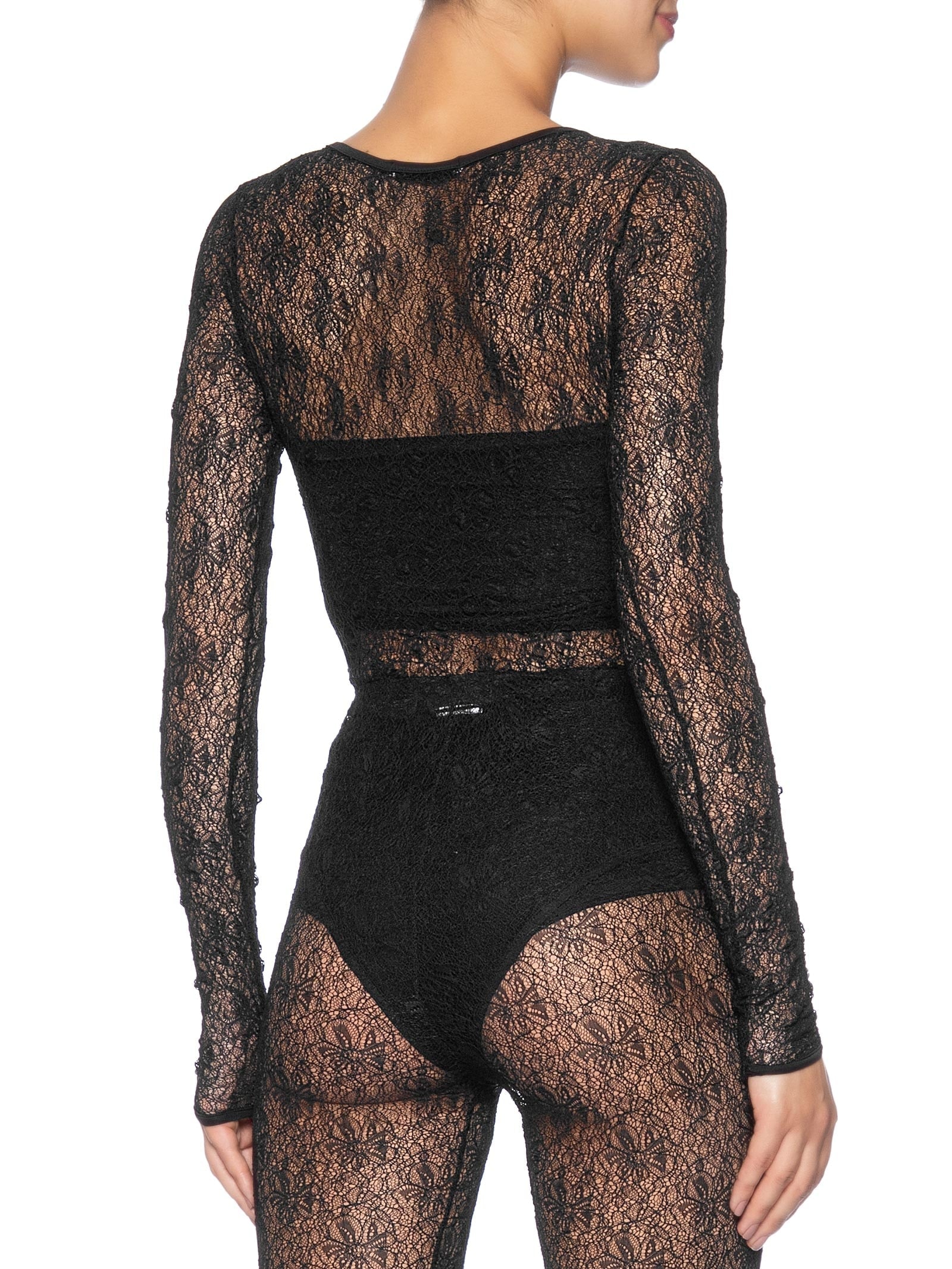 Body Feminino Decote Redondo Em Renda Preto '2Essential