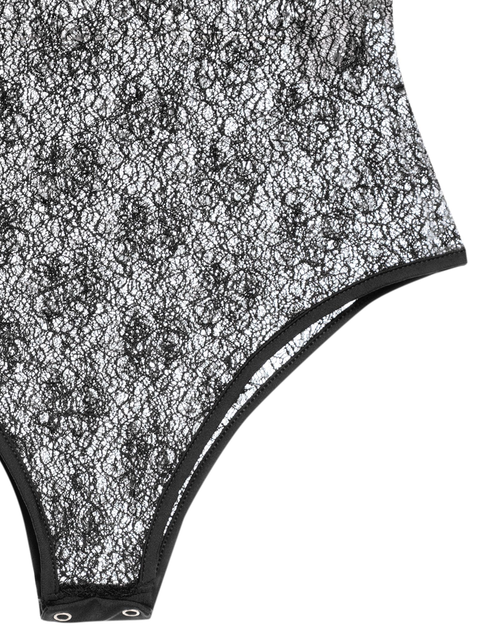 Body Feminino Decote Redondo Em Renda Preto '2Essential