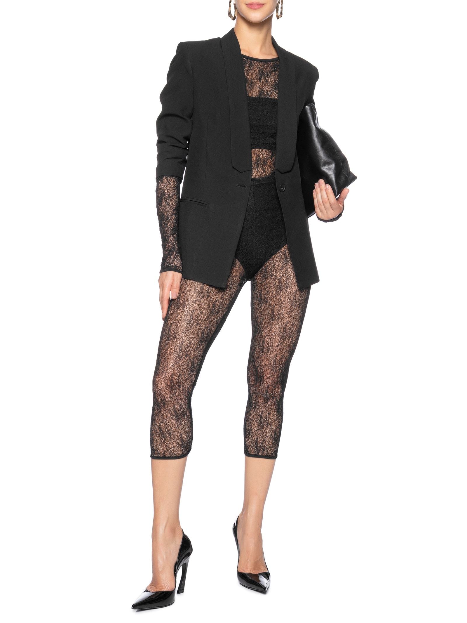 Body Feminino Decote Redondo Em Renda Preto '2Essential