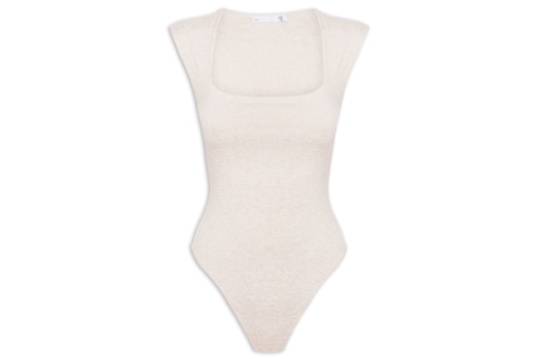 Body Feminino Decote Reto - Bege