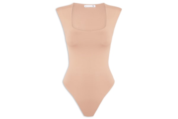 Body Feminino Decote Reto - Bege
