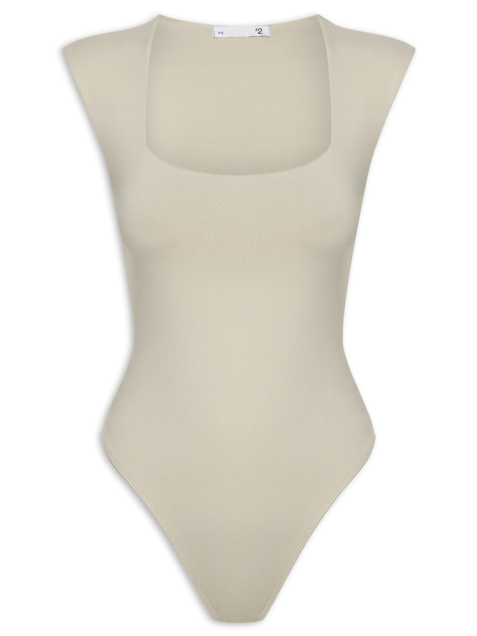 Body Feminino Decote Reto Bege '2Essential