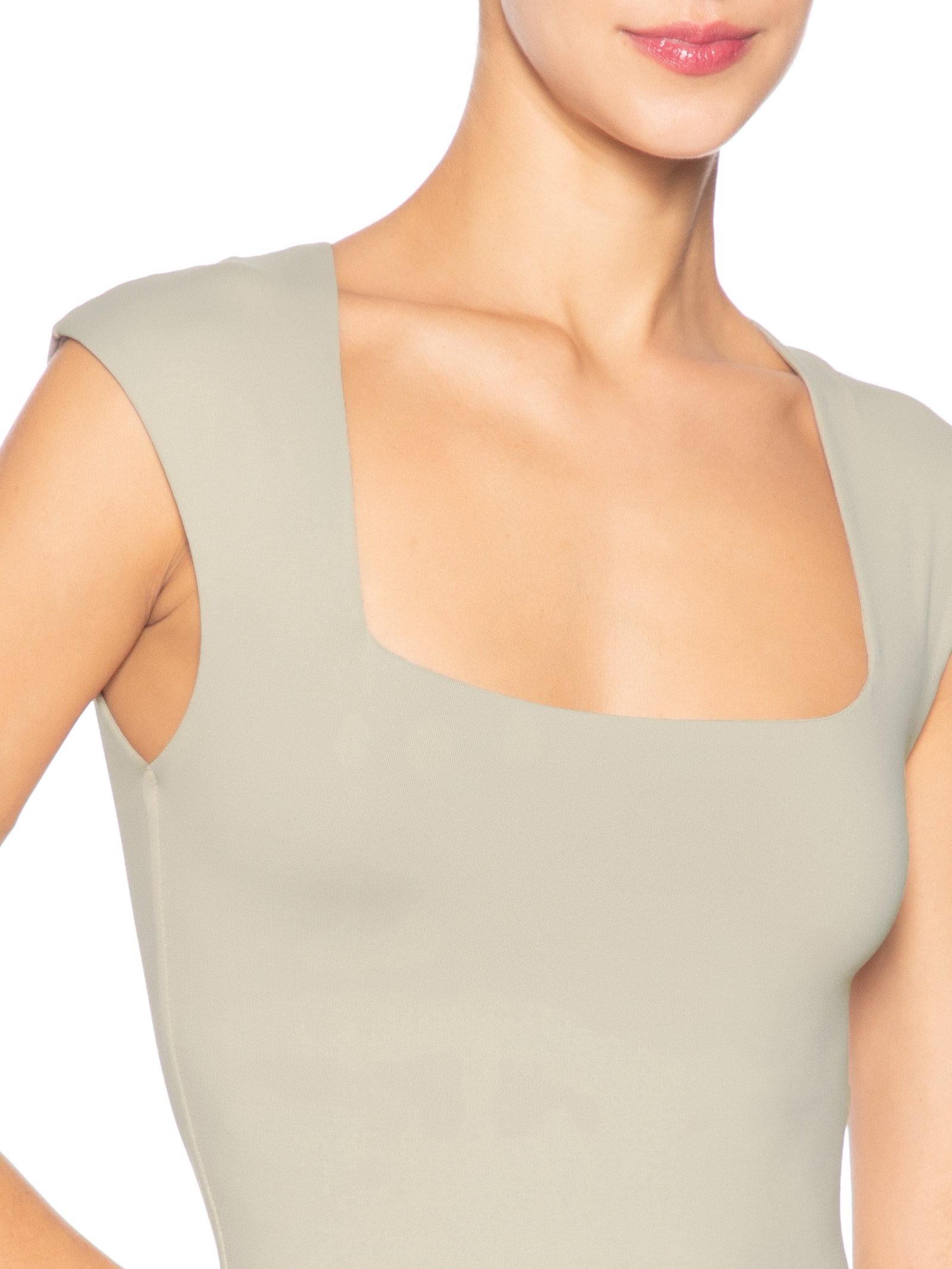 Body Feminino Decote Reto Bege '2Essential