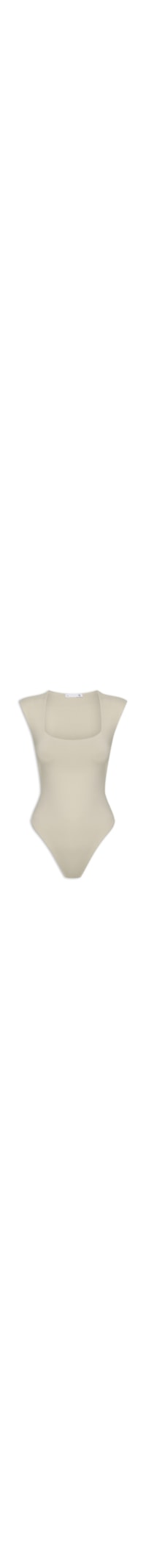 Body Feminino Decote Reto - Bege