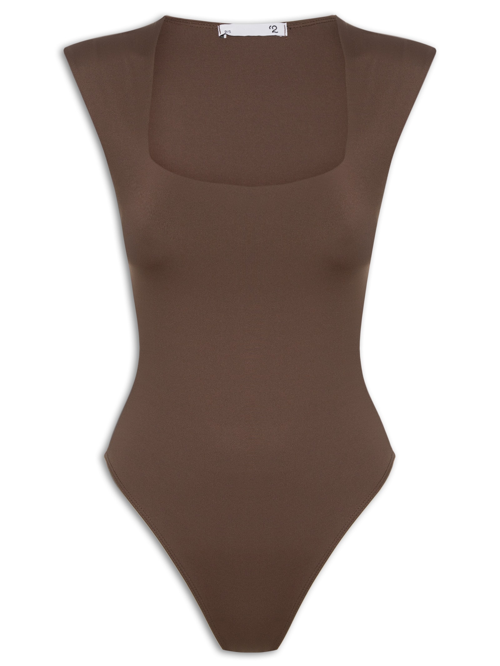 Body Feminino Decote Reto Marrom '2Essential