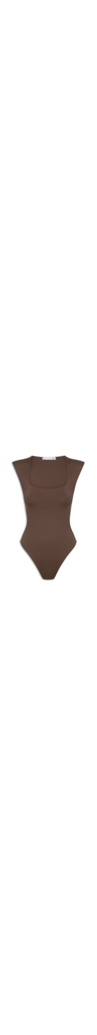 Body Feminino Decote Reto - Marrom