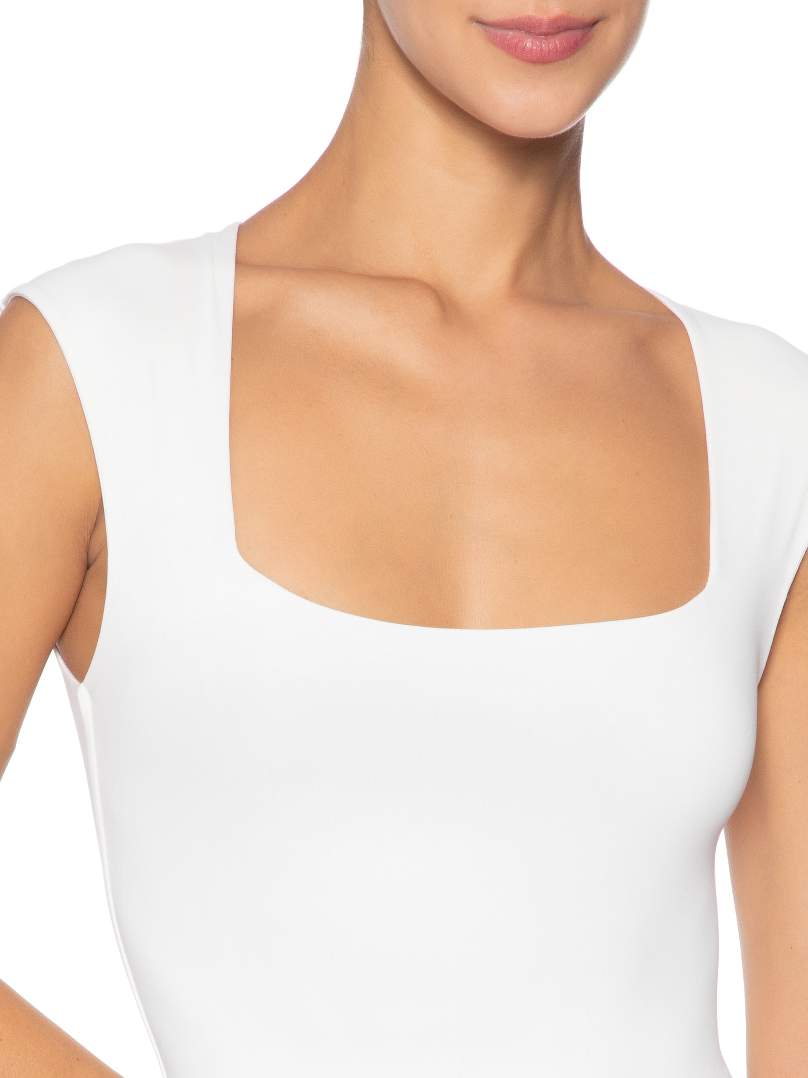 Body Feminino Decote Reto Off White '2Essential