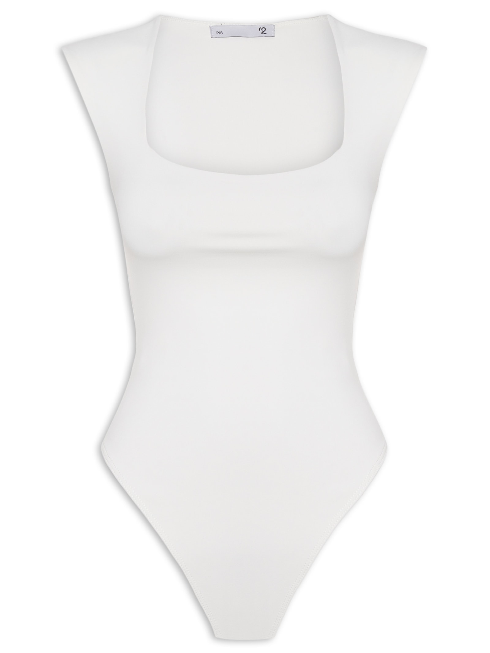 Body Feminino Decote Reto Off White '2Essential