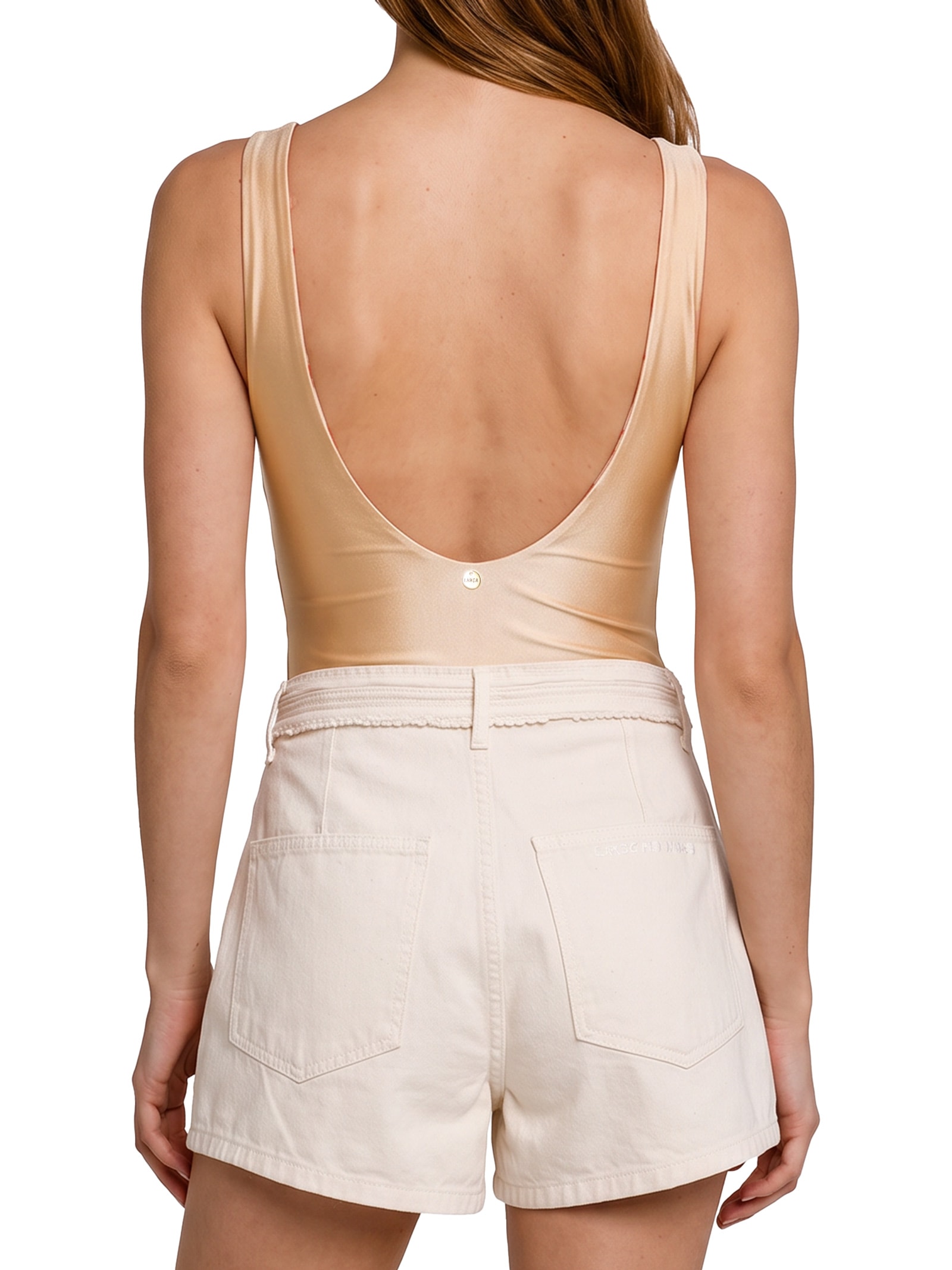 Body Feminino Double Face Estampado Bege Lança Perfume