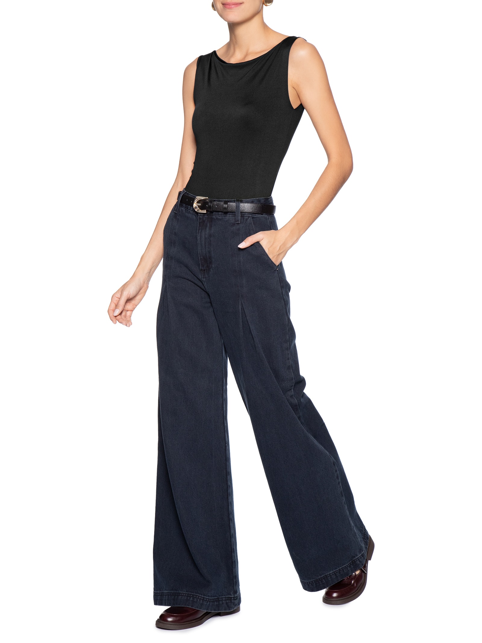 Body Feminino Drapeado Preto Basiq