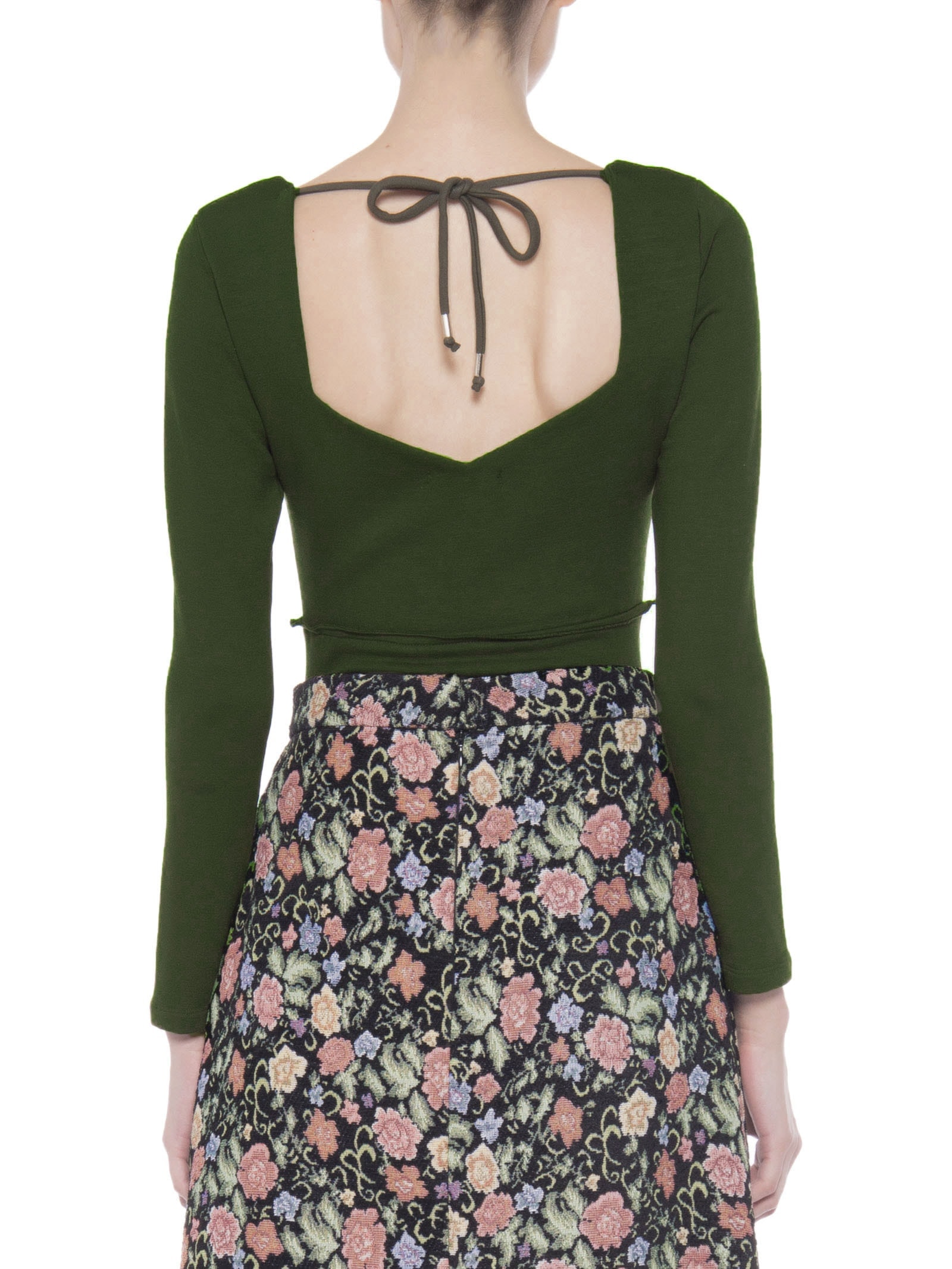 Body Feminino Em Decote Princesa Em Malha Verde '2Essential