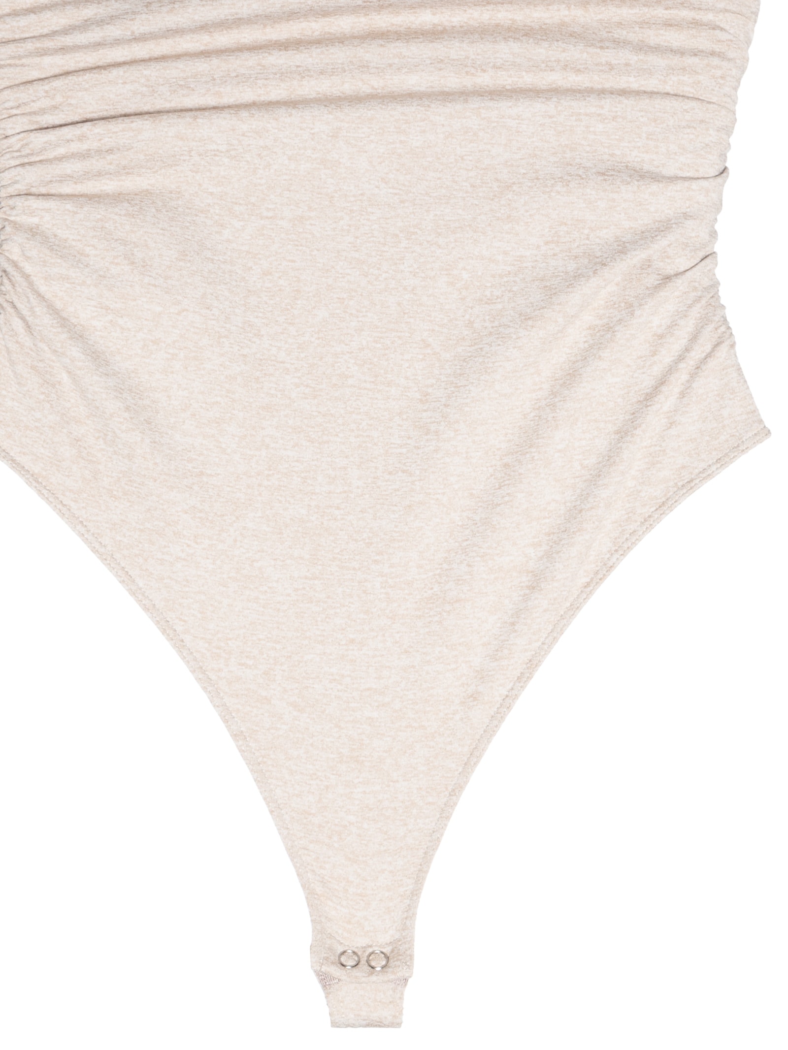 Body Feminino Em Malha Com Drapeados Laterais Bege Market 33