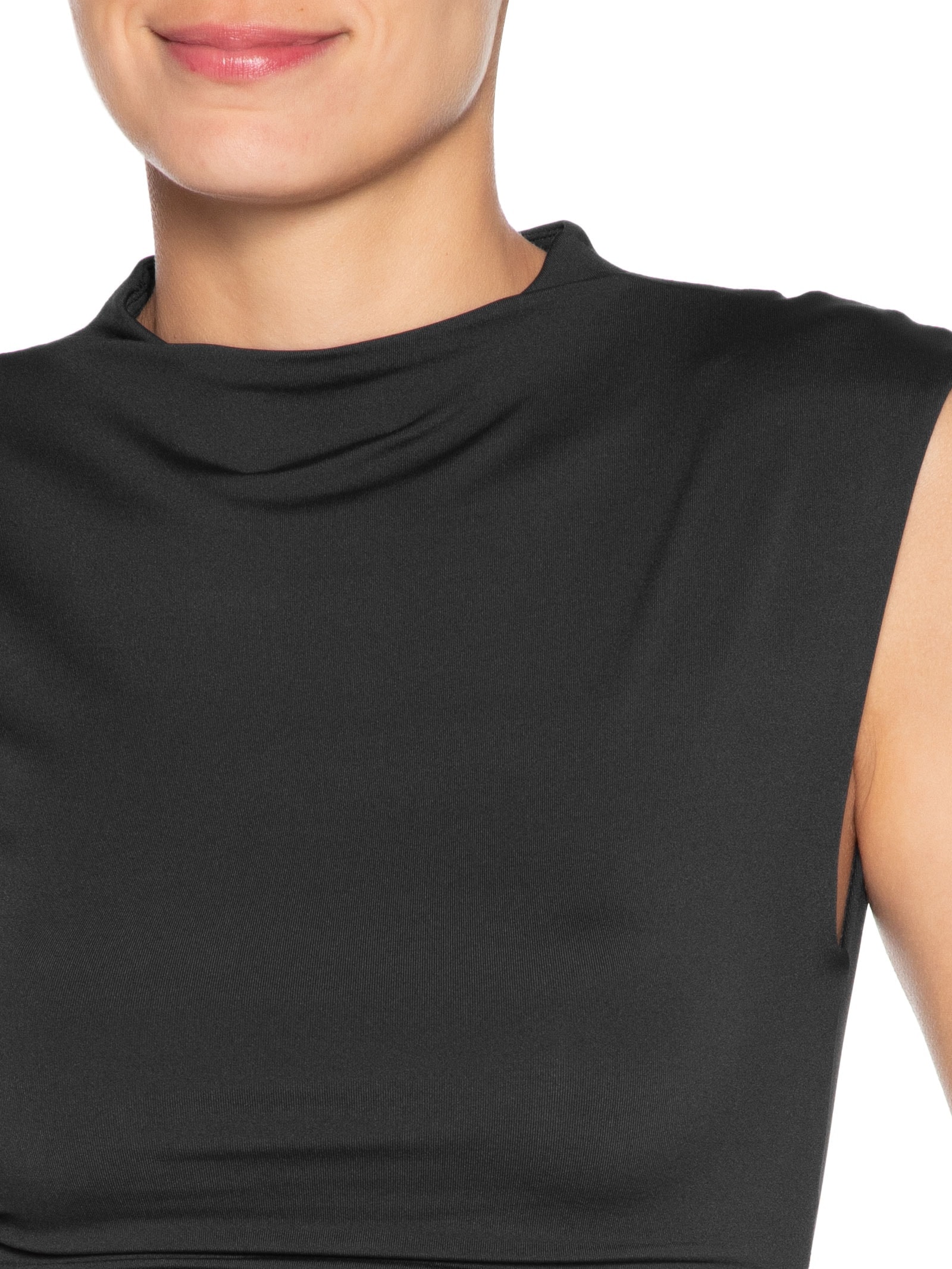 Body Feminino Em Malha Com Drapeados Laterais Preto Market 33