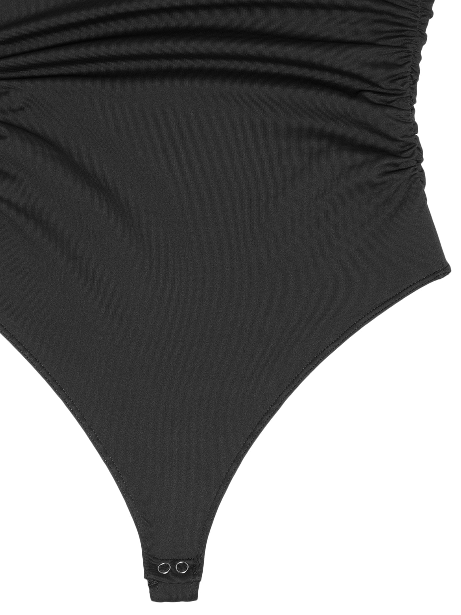 Body Feminino Em Malha Com Drapeados Laterais Preto Market 33