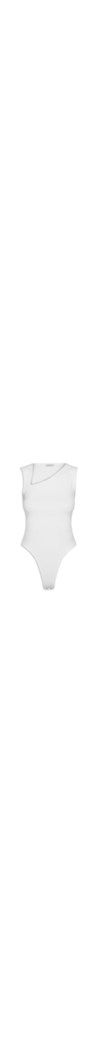 Body Feminino em Poliamida com Decote Assimétrico – Branco