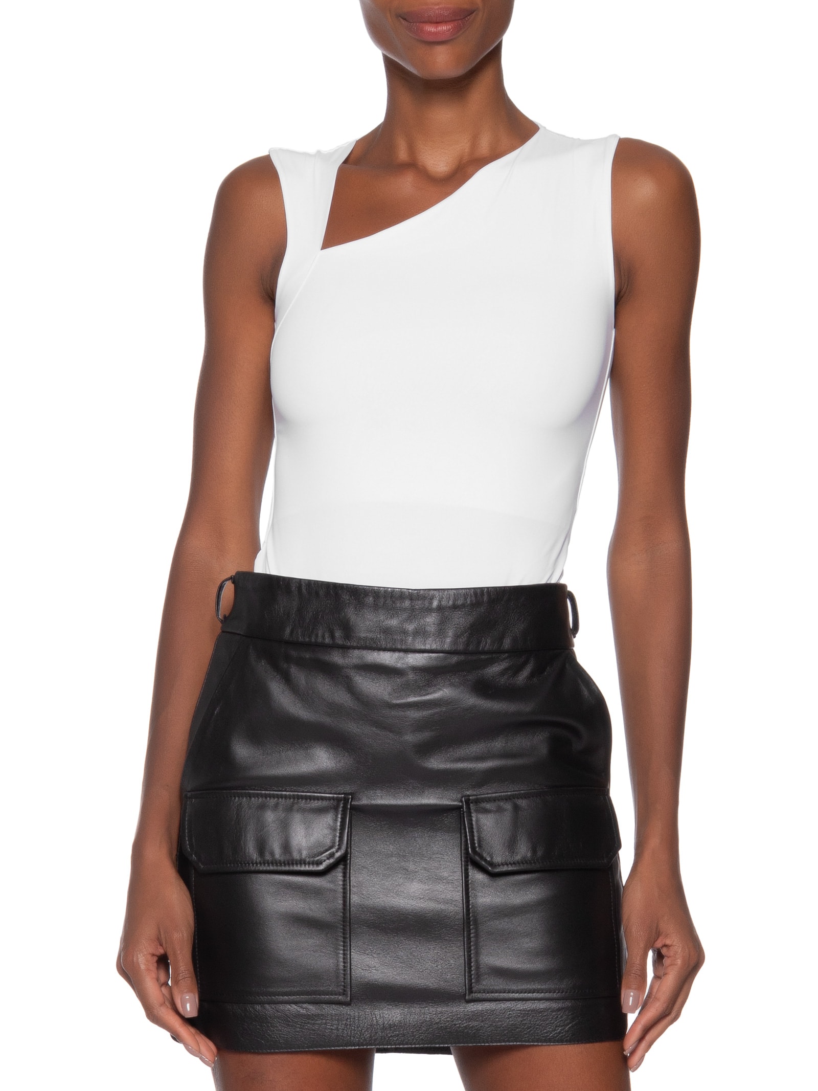 Body Feminino em Poliamida com Decote Assimétrico – Branco Market 33