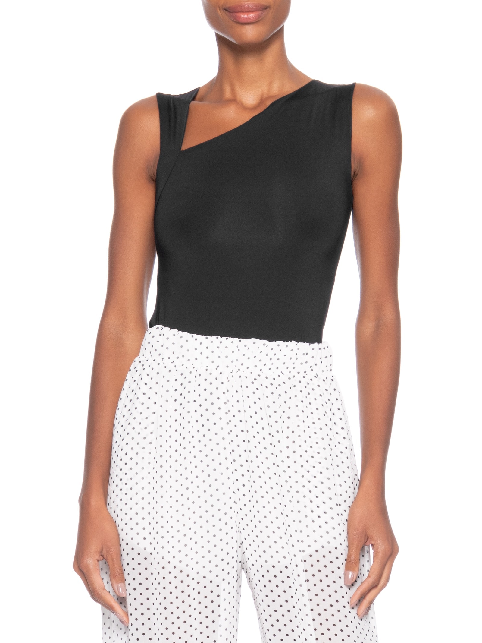 Body Feminino em Poliamida com Decote Assimétrico – Preto Market 33