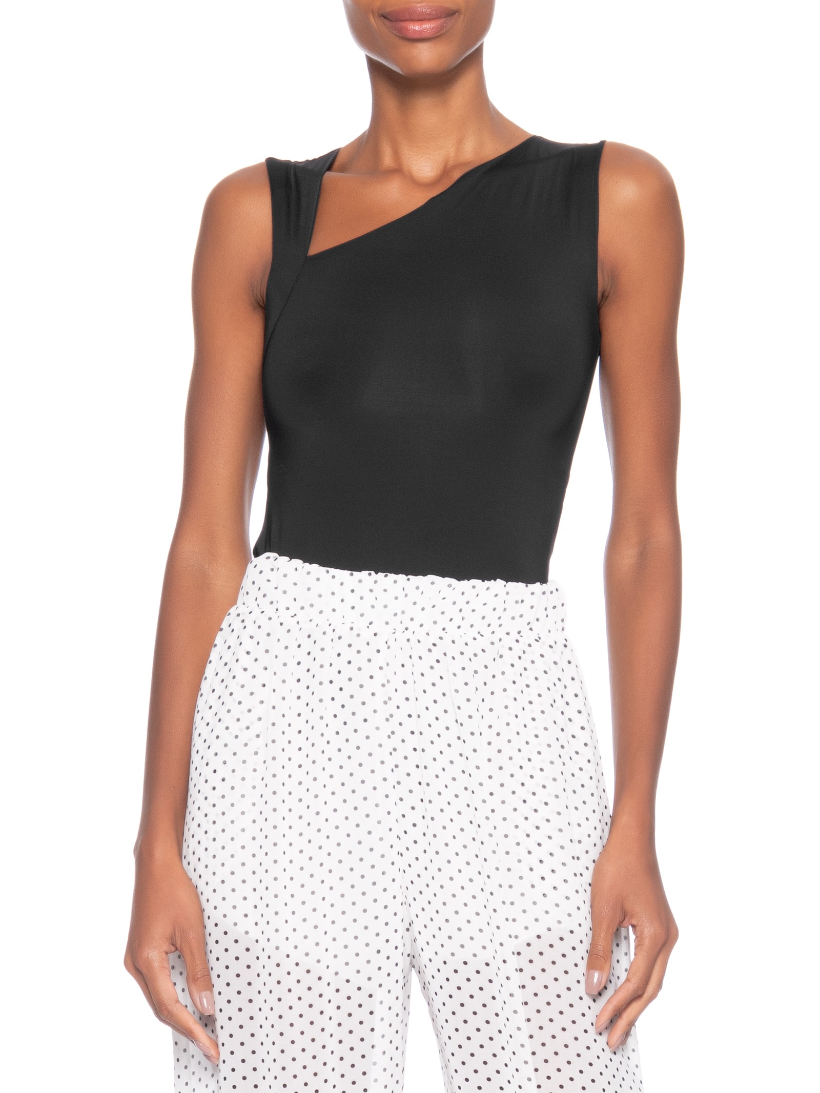 Body Feminino em Poliamida com Decote Assimétrico – Preto Market 33